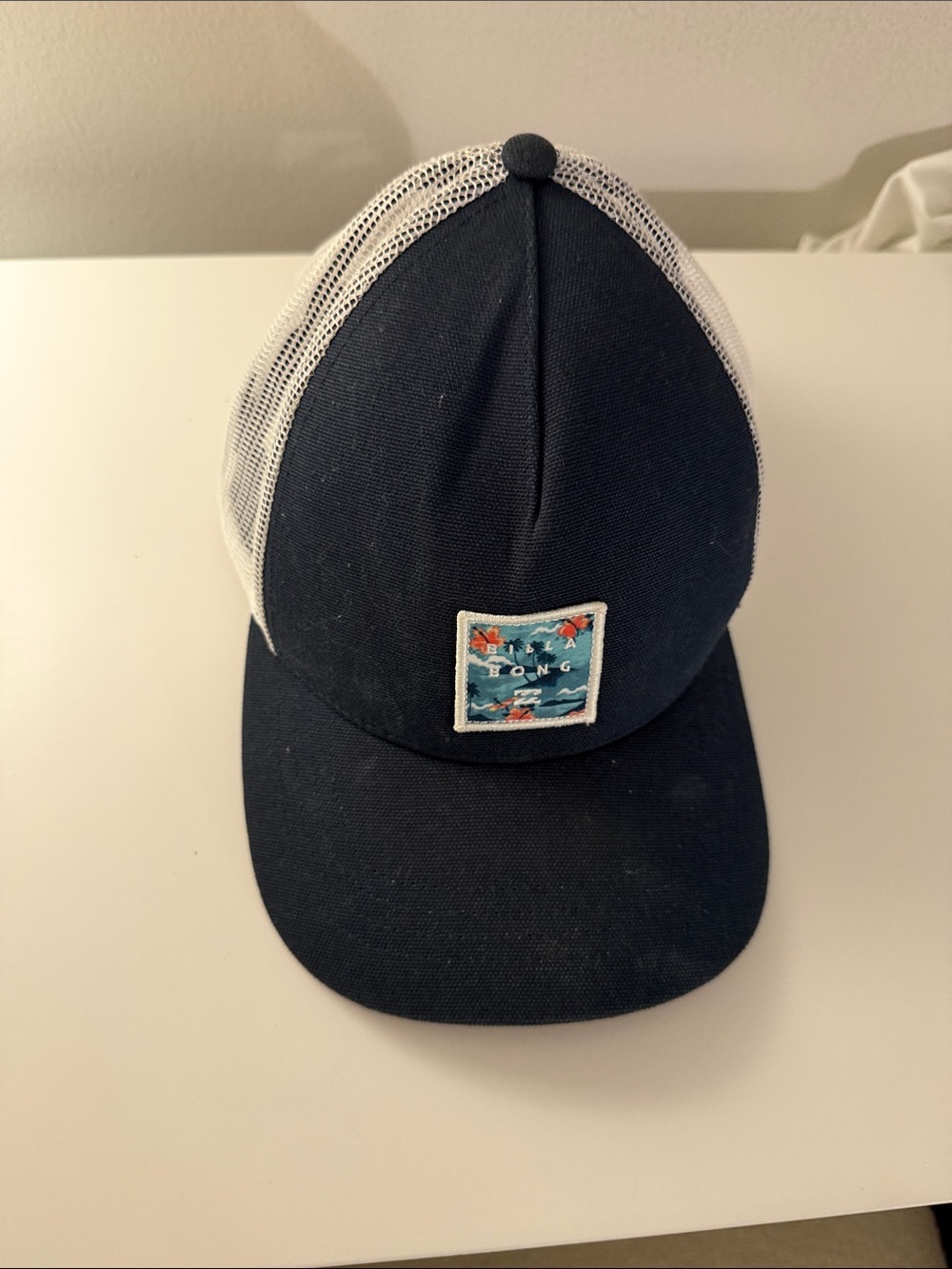 Billabong Navy and White Mesh Trucker Hat